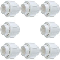 8-Pack 1 in. PVC Pipe Unions w/ O-Ring for SCH40 PVC Pipe Threaded-Type (FPT x FPT)