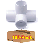 100-Pack 1/2 in. PVC 4-Way Elbow Fitting - ASTM SCH40 Furniture-Grade