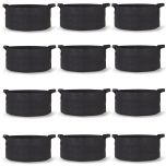 247Garden 100-Gallon Aeration Plant Grow Bags/Fabric Pots/Raised Garden Beds w/Handles (300GSM Black 18H x 40D) 12-Pack