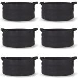 247Garden 100-Gallon Aeration Plant Grow Bags/Fabric Pots/Raised Garden Beds w/Handles (300GSM Black 18H x 40D) 6-Pack