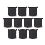247Garden 7-Gallon Black Planters Grow Bags Aeration Fabric Pots w/Handles (12H x 13D) 10-Pack