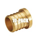 10-Pack 3/4 in. Barb Crimp Pex 3/4-inch Plug (End Cap) Brass Fittings, ASTM F1807