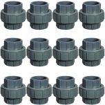 12-Pack 1 in. Schedule 80 PVC Unions Sch-80 Pipe Repair Fittings Slip/Socket ASTM D2467/F1970