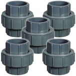 5-Pack 1/2 in. Schedule 80 PVC Unions SCH80 Pipe Repair/Joint Fittings Socket-Type ASTM D2467/F1970