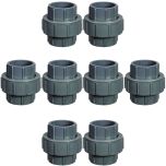 8-Pack 1/2 in. Schedule 80 PVC Unions SCH80 Pipe Repair/Joint Fittings Socket-Type ASTM D2467/F1970