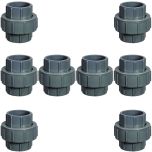 8-Pack 3/4 in. Schedule 80 PVC Unions SCH80 Socket Pipe Repair Fittings ASTM D2467/F1970