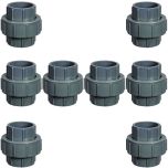 8-Pack 1 in. Schedule 80 PVC Unions Sch-80 Pipe Repair Fittings Slip/Socket ASTM D2467/F1970