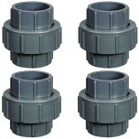 4-Pack 1/2 in. Schedule 80 PVC Unions SCH80 Pipe Repair/Joint Fittings Socket-Type ASTM D2467/F1970