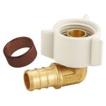 1/2" PEX-B Brass x 1/2" Female NPT Swivel 90° Elbow Adapters, Lead Free DZR Brass NSF F1807/F2159 PEX Crimp Fittings + 1/2" Copper Crimp Ring Set