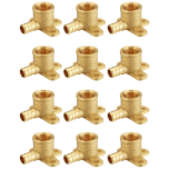 12-Pack 1/2 in. Pex Drop-Ear Elbow Brass Crimp Fitting 1/2 Inch x 1/2 Inch Female NPT, ASTM F1807