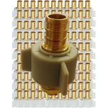 100-Pack 1/2" Pex X 1/2" Female NPT Swivel Adapter Brass Barb Crimp Brass Fittings, ASTM F1807