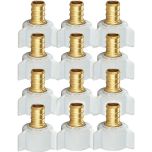 12-Pack 1/2" Pex X 1/2" Female NPT Swivel Adapter Brass Barb Crimp Brass Fittings, ASTM F1807