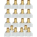 18-Pack 1/2" Pex X 1/2" Female NPT Swivel Adapter Brass Barb Crimp Brass Fittings, ASTM F1807