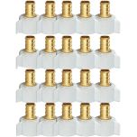 20-Pack 1/2" Pex X 1/2" Female NPT Swivel Adapter Brass Barb Crimp Brass Fittings, ASTM F1807