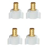 4-Pack 1/2" Pex X 1/2" Female NPT Swivel Adapter Brass Barb Crimp Brass Fittings, ASTM F1807