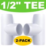 2-Pack 1/2" Tee PVC Furniture-Grade Fittings ASTM SCH40