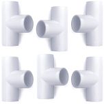 6-Pack 1/2" Tee PVC Furniture-Grade Fittings ASTM SCH40