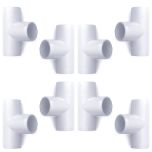 8-Pack 1/2" Tee PVC Furniture-Grade Fittings ASTM SCH40