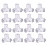 247Garden ASTM SCH40 3-Way PVC Elbow Fitting Connectors for 3/4" Pipes (Commercial+Furniture Grade, UV-Proof) - Compatiable w/247Garden 3/4" PVC Frame Grow Bed/Raised Garden Kit 16-Pack