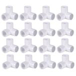 16-Pack 1/2 in. 3-Way PVC Elbow/90-Degree Corner Fittings ASTM SCH40 Furniture-Grade Connectors