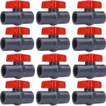 12-Pack 1/2 in. Heavy-Duty PVC Compact Ball Valves Socket-Type for SCH40/SCH80 Pipe Fitting