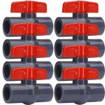 8-Pack 3/4 in. Heavy-Duty PVC Compact Ball Valves Socket-Type for SCH40/SCH80 Pipe Fitting