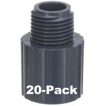 20-Pack 1 in. SCH-80 PVC Male Adapters Pipe Fittings NSF ASTM D2467/D2464 NPT