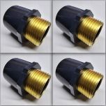 4-Pack 1 in. SCH-80 PVC Male Adapters w/Brass MTP Threaded-Fittings 1" PVC-Brass Connectors ASTM D2467/D2464 NPT