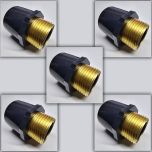 5-Pack 1 in. SCH-80 PVC Male Adapters w/Brass MTP Threaded-Fittings 1" PVC-Brass Connectors ASTM D2467/D2464 NPT