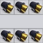 6-Pack 1 in. SCH-80 PVC Male Adapters w/Brass MTP Threaded-Fittings 1" PVC-Brass Connectors ASTM D2467/D2464 NPT