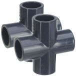 2-Pack 1 in. Schedule 80 PVC Cross 4-Way Straight Pipe Fittings Slip/Socket NSF ASTM D2467