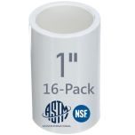 16-Pack 1" SCH40 PVC Couplings Plumbing-Grade Pipe Fittings NSF-PW UPC ASTM  D2466 ANSI-Certified