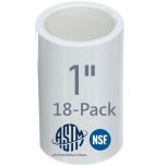 18-Pack 1" SCH40 PVC Couplings Plumbing-Grade Pipe Fittings NSF-PW UPC ASTM  D2466 ANSI-Certified