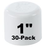 30-Pack 1" SCH-40 PVC End Cap, Plumbing Grade NSF-PW UPC ASTM ANSI D2466