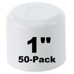 50-Pack 1" SCH-40 PVC End Cap, Plumbing Grade NSF-PW UPC ASTM ANSI D2466