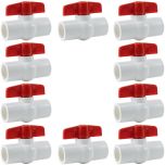 10-Pack 1/2 in. PVC Compact Ball Valves Schedule-40 Pipe Fittings Slip/Socket