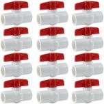 12-Pack 1/2 in. PVC Compact Ball Valves Schedule-40 Pipe Fittings Slip/Socket