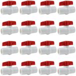 16-Pack 1/2 in. PVC Compact Ball Valves Schedule-40 Pipe Fittings Slip/Socket