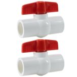 2-Pack 1 in. Schedule 40 PVC Compact Ball Valves Pipe Fittings White/Socket