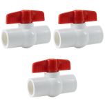 3-Pack 1 in. Schedule 40 PVC Compact Ball Valves Pipe Fittings White/Socket