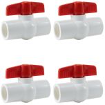 4-Pack 1 in. Schedule 40 PVC Compact Ball Valves Pipe Fittings White/Socket