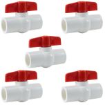 5-Pack 1 in. Schedule 40 PVC Compact Ball Valves Pipe Fittings White/Socket