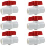 6-Pack 1/2 in. PVC Compact Ball Valves Schedule-40 Pipe Fittings Slip/Socket