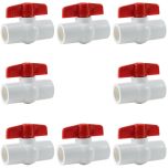 8-Pack 1/2 in. PVC Compact Ball Valves Schedule-40 Pipe Fittings Slip/Socket