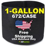 Wholesale 1-Gallon 672/Case Basic Black Fabric Pots/Plant Grow Bags 200GSM No Handles 6H x 7D 672Pcs