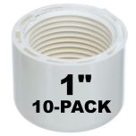 10-Pk 1 in. SCH-40 Female Caps PVC Pipe Fittings NSF ASTM D2466