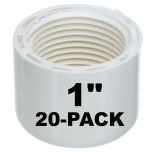 20-Pk 1 in. SCH-40 Female Caps PVC Pipe Fittings NSF ASTM D2466