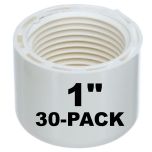 30-Pk 1 in. SCH-40 Female Caps PVC Pipe Fittings NSF ASTM D2466