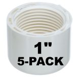 5-Pk 1 in. SCH-40 Female Caps PVC Pipe Fittings NSF ASTM D2466