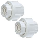 2-Pack 1-1/4 in. SCH-40 PVC Threaded-Unions w/ O-Ring PVC Pipe Threaded-Fittings ASTM D2466/F1970 FNPT x FNPT 1.25"